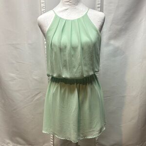 LUSH Romper Halter Neck Keyhole Mint Green Casual Summer